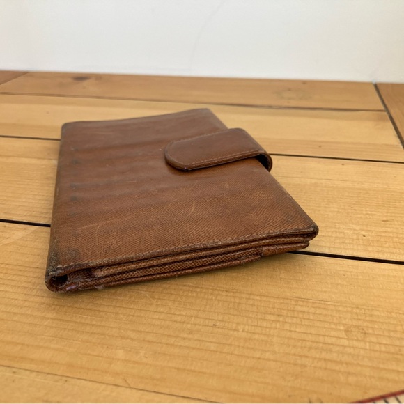 Birks Genuine Kid Leather Wallet Tan Tri-Fold Organizer Clutch Multi-Pocket - Picture 3 of 10